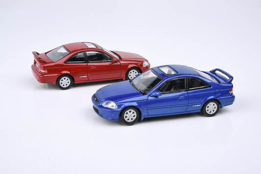 1:64 1999 Honda Civic Si EM1 - Electron Blue / Milano Red