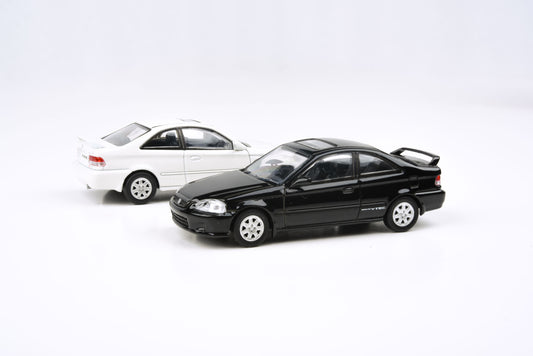 1:64 1999 Honda Civic Si EM1 - Flamenco Black / Taffeta White