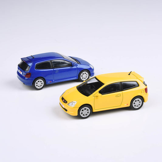 1:64 Honda 2001 Civic Type R EP3 - Sunlight Yellow / Vivid Blue Pearl