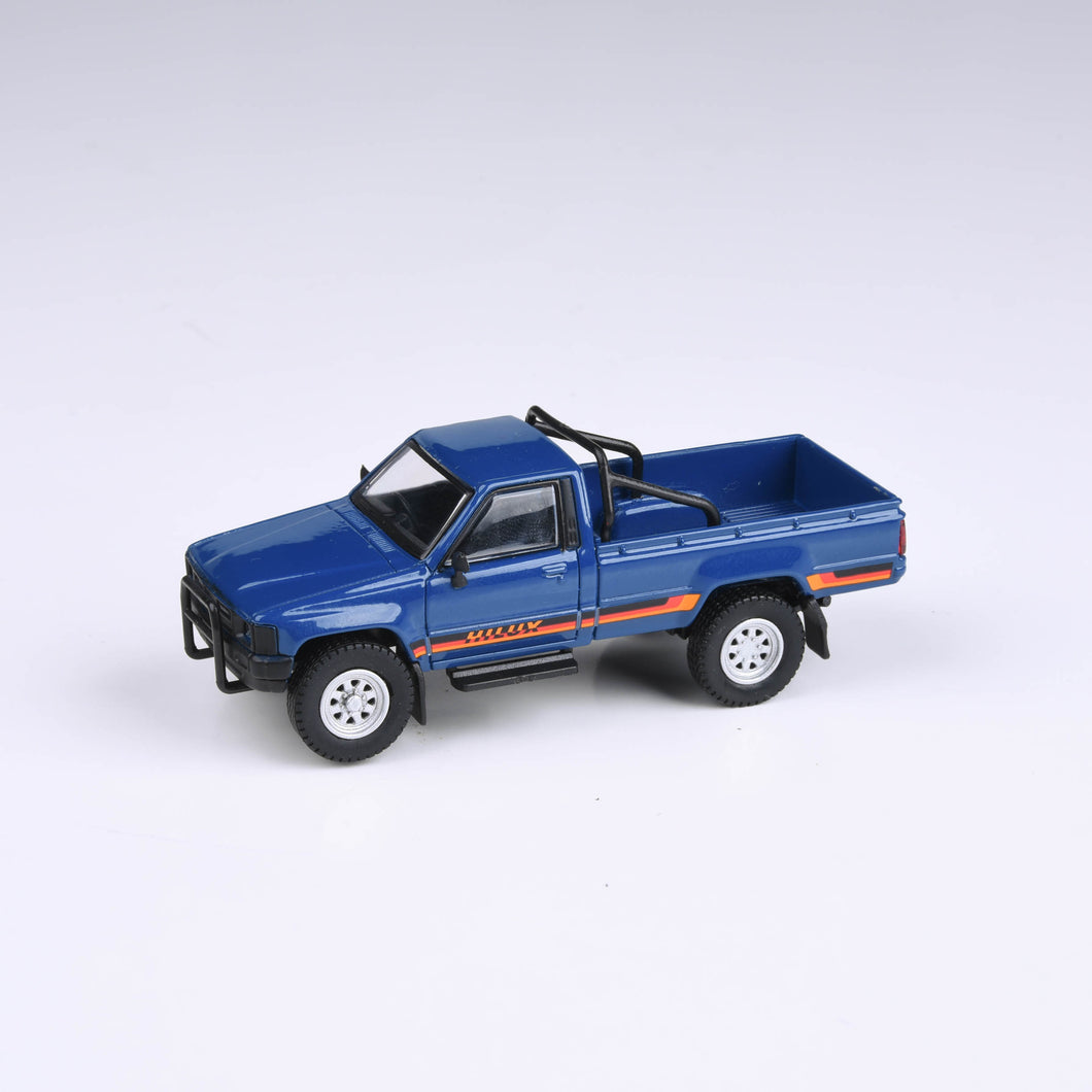1:64 1984 Toyota Hilux Single Cab  White / Medium Blue