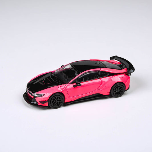 1:64 Liberty Walk BMW i8 Hot Pink w/ Black Accent